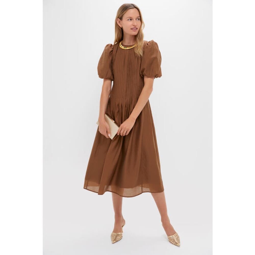 Elegant Brown Midi Dress